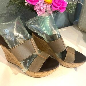 Italian Shoemakers Brown and Tan Wedges